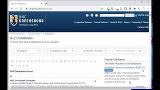 Using Academic Search Complete at UNCG