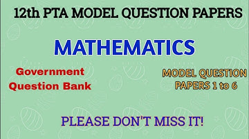 12th Maths pta model question papers 2020 for  English medium| Papers 1 to 6| Hero Studies