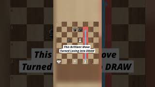 This Brilliant Move Turned Losing → DRAW ♟️ #chess