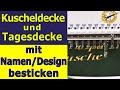 Kuscheldecke  tagesdecke mit namenlogostext besticken lassen