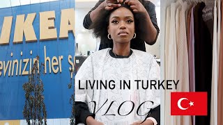 LIVING IN TURKEY 🇹🇷 : IKEA SHOPPING | AFRICAN SALON VISIT | CLEARING UP MY WARDROBE | WEEKLY VLOG