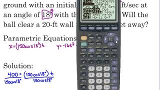 Parametric Equations, Projectile Motion ~ Pre-Calculus
