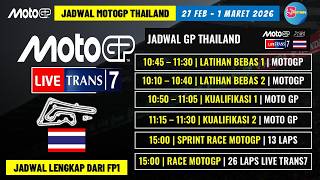 JADWAL MOTOGP THAILAND 2026: Race, Qualifying, Sprint Race, Live Trans7 | MOTOGP 2026 LIVE Hari ini