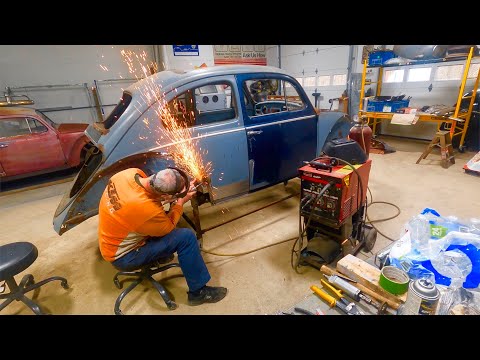 Rust Repair | 1959 Vw Beetle Restoration — Fixing rusted sheet metal fender well wheel arch apron