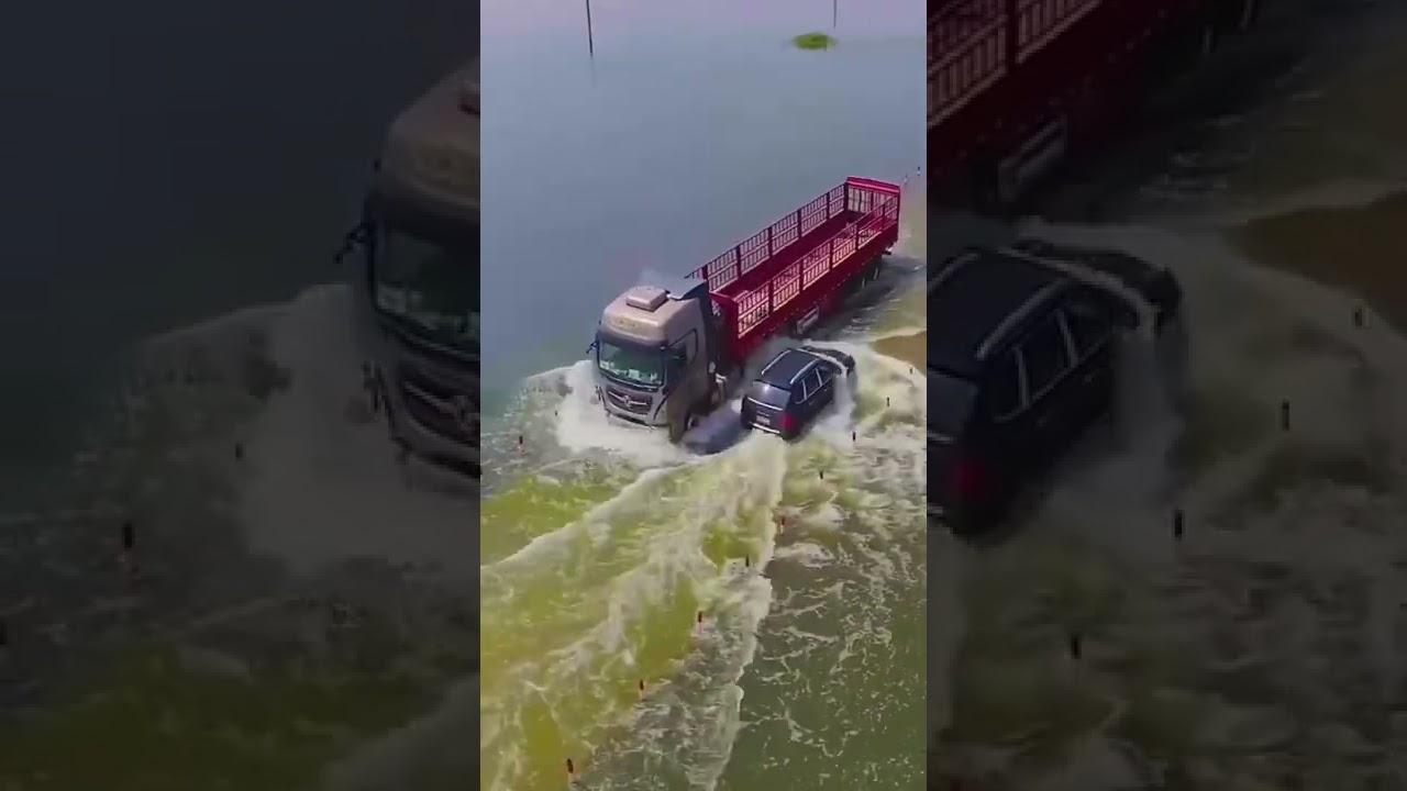 Road in water | danger road in water | water road | Risky |