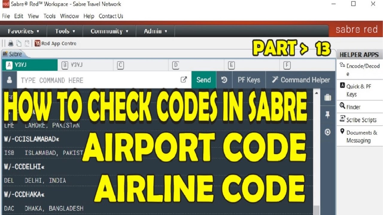 sabre tour code