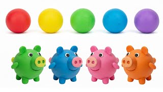 Create Pigs Family With Clay Colors For Kids Preschool Toddler Video