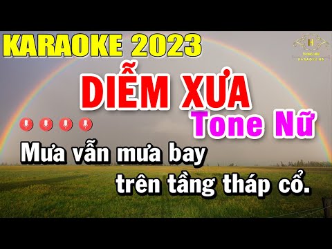 Diễm Xưa Karaoke Tone Nữ Nhạc Sống | Beat Mới Dễ Hát Âm Thanh Chuẩn | Trọng Hiếu