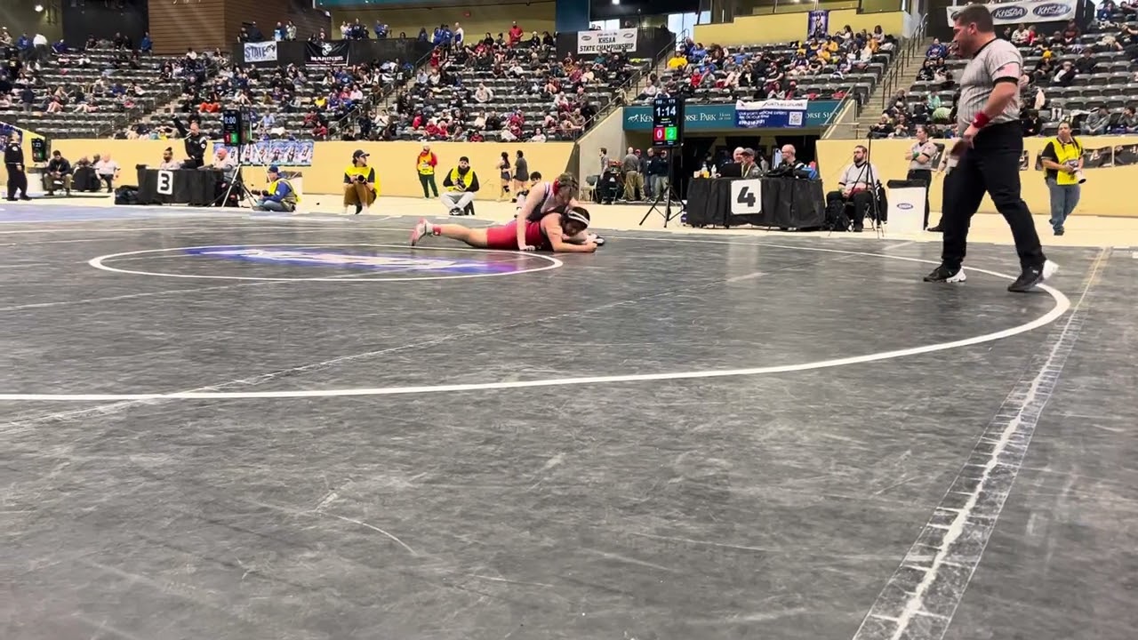 Hailey Jo gets another Fall and advances at KHSAA Girls Wrestling State Championships 2024