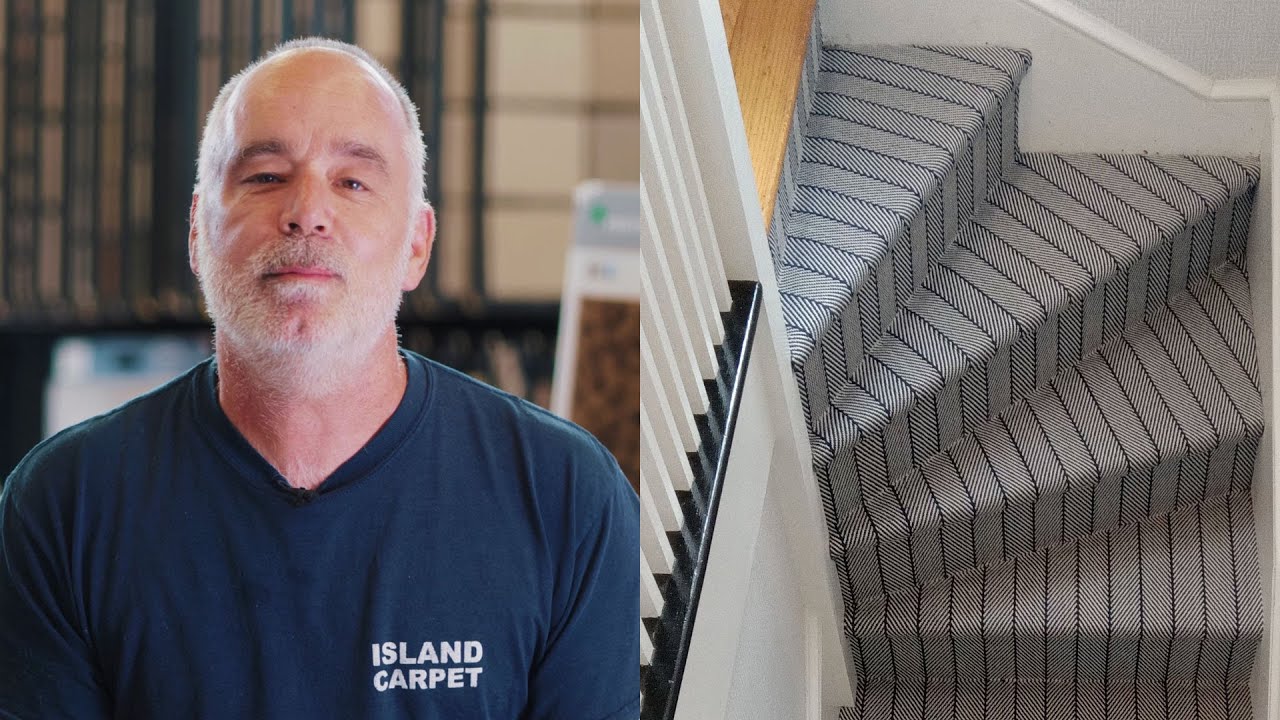 EXACTLY How to Install Patterned Carpet on Curvy Stairs - YouTube