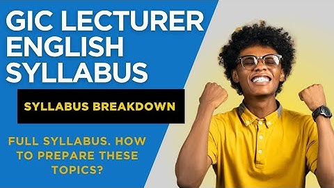 GIC lecturer English Syllabus | GIC प्रवक्ता English Syllabus Breakdown 