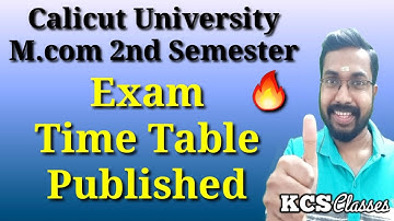 Exam Time Table Published|M.com 2nd Semester Calicut University