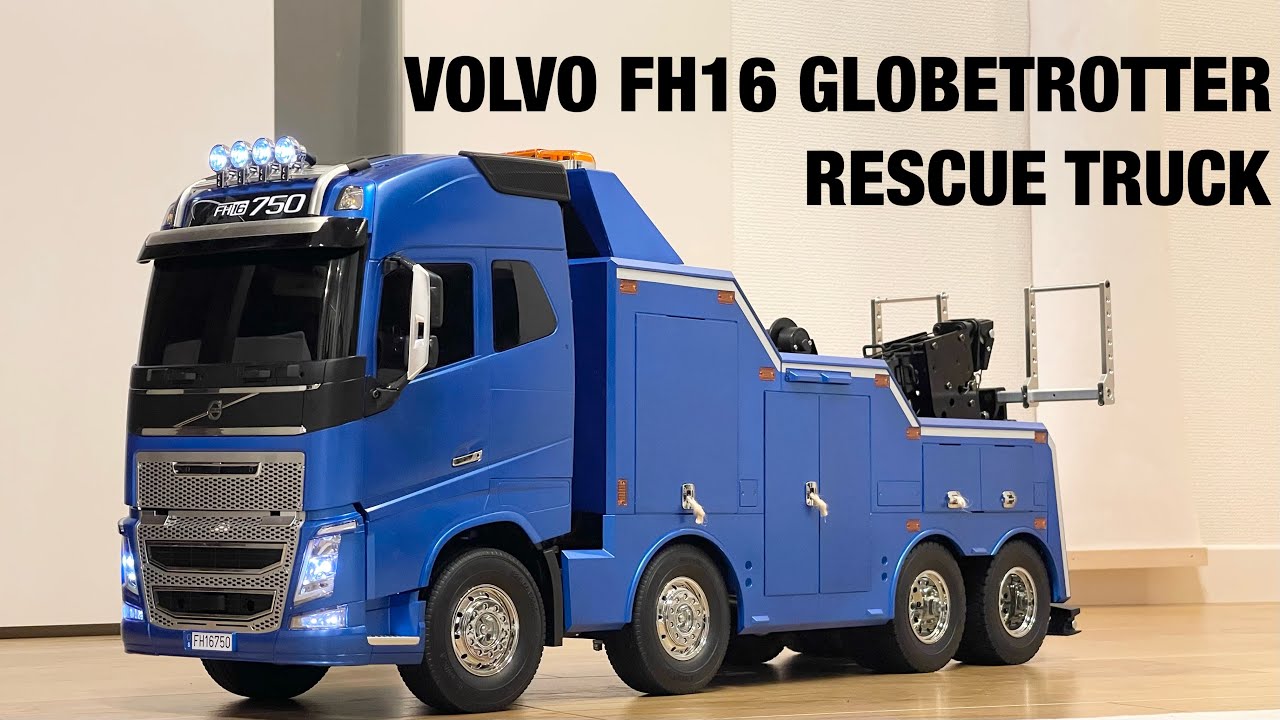 タミヤ 1/14 RC VOLVO FH16 Globetrotter TOW TRUCK - YouTube
