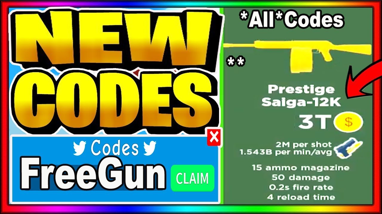 All New Admin Codes And Rainbow Guns Update Roblox Gun