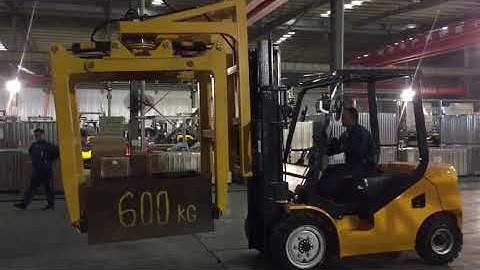 Operation for  block clamp operational video. Multiple forklift attachment on selling.