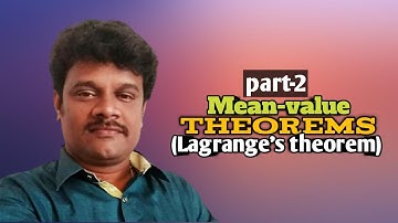 LAGRANGES MEAN VALUE THEOREM IN TELUGU statement and Problems|| by venkataramana ||important theorem