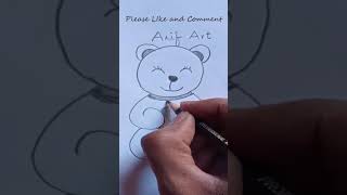 How to Draw cute teddy bear With 6 number  💖💖