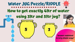 Celebrity The water jug puzzle or riddles !!Answer explained in very simple ways!! Play Jug Puzzle Game!! Wealth