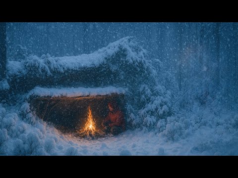 Winter Survival Camping In A CRAZY Blizzard 2 Days Alone 20 C Just Fire
