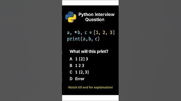 Day 18 | Python Interview Questions | Star Unpacking Trick Explained 🔥#python #coding #shorts