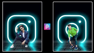 Instagram Dual  Model Neon Glowing Logo Concept Photo Editing || PicsArt Photo Editing New Style screenshot 1