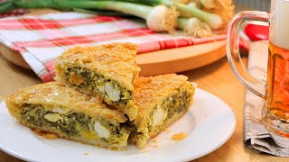 PITA spinach - feta cheese! Everyone was jostling for a piece of this irresistibly crispy pie!