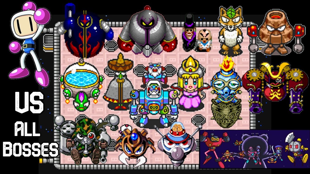 Super Bomberman 3 - All Bosses 