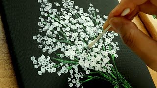 Acrylic PaintingㅣHow to draw a mist flower with a cotton swab