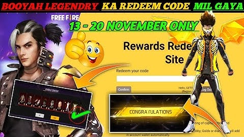 FREE FIRE REDEEM CODE TODAY 13 NOVEMBER REDEEM CODE FREE FIRE | FF REDEEM CODE TODAY 13 NOVEMBER