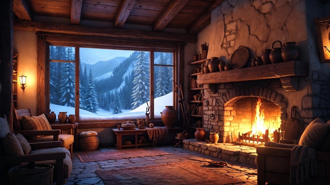 «Hearth of the Winter Spirit A 432Hz Sanctuary in the Snow»