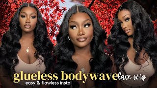 Easy &amp; Flawless Glueless Bodywave Lace Wig Install ft. Unice Hair