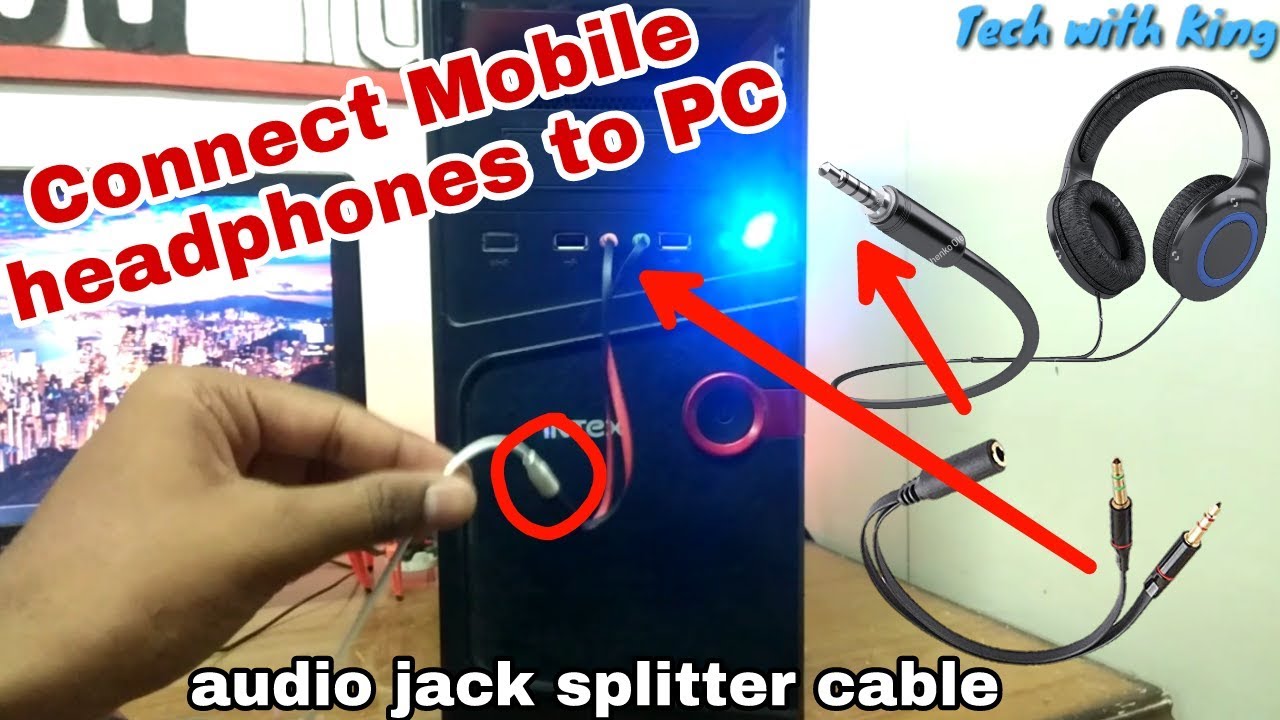 Mobile Headphones Connect to PC Computer | Y Jack Splitter cable | Single  Jack to Multi Jack - YouTube