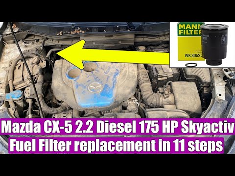TUTORIAL: How to remove / replace Fuel Filter on Mazda CX-5, 3, 6 2.2 Diesel 175 HP Skyactiv