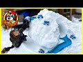 Monster Jam FIRE & ICE Truck Toys ❄️ SNOW MOUNTAIN - Super Ultimate Garage Playset & DIY Snow Arena!