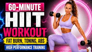 60-MIN KILLER ABS HIIT with Weights   PILATES 🔥 Full Body Fat Burn & Core Sculpt | At Home Workout