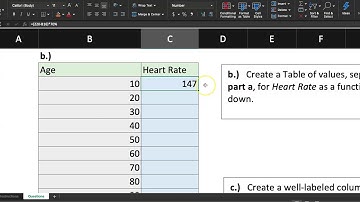 MTH 154 Excel Homework 1.1 (Heart Rate)