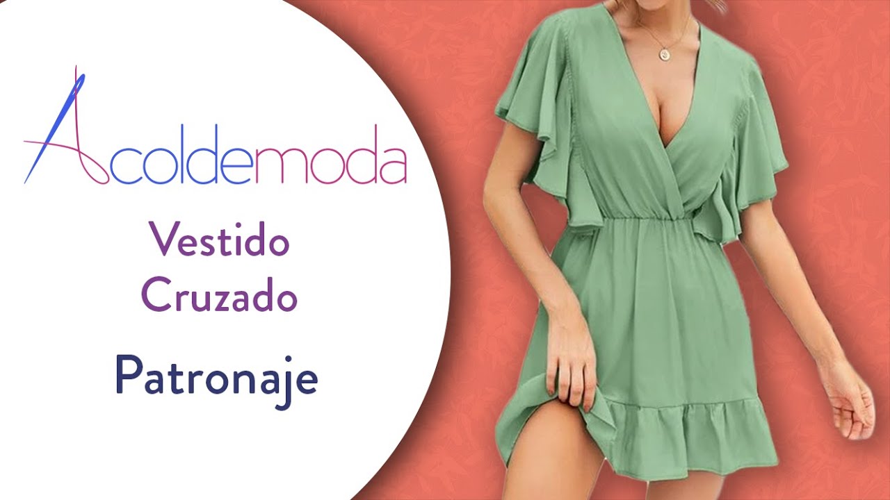 Cómo hacer el patronaje de un VESTIDO CRUZADO CON OLANES - DIY - Paso a Paso