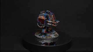 Venerable Dreadnoght ultramarines painted, on a turntable display