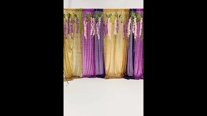 Floral backdrop with Gold & Purple