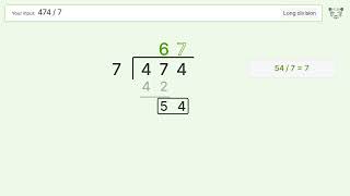 Long Division Problem 474/7: Step-by-Step Video Solution