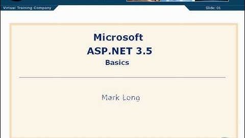 Microsoft ASP.NET 3.5 tutorial: INTRODUCTION Welcome part 1