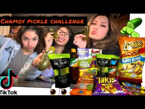 Trying the Chamoy pickle challenge 🥒👀🥵 - YouTube