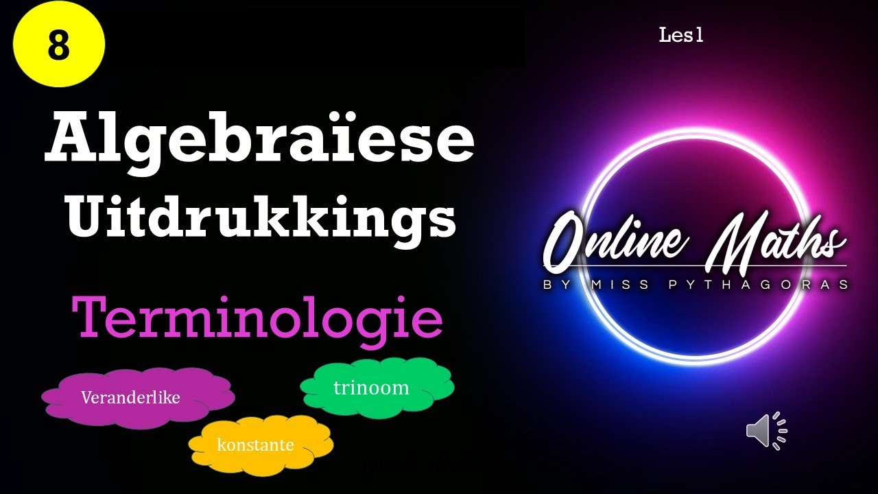 Algebra Graad8: L1 Terme en Algebraiese uitdrukkings