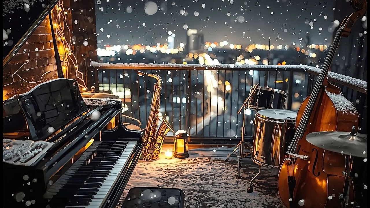Winter Balcony Ambience with Relaxing Jazz Music 45