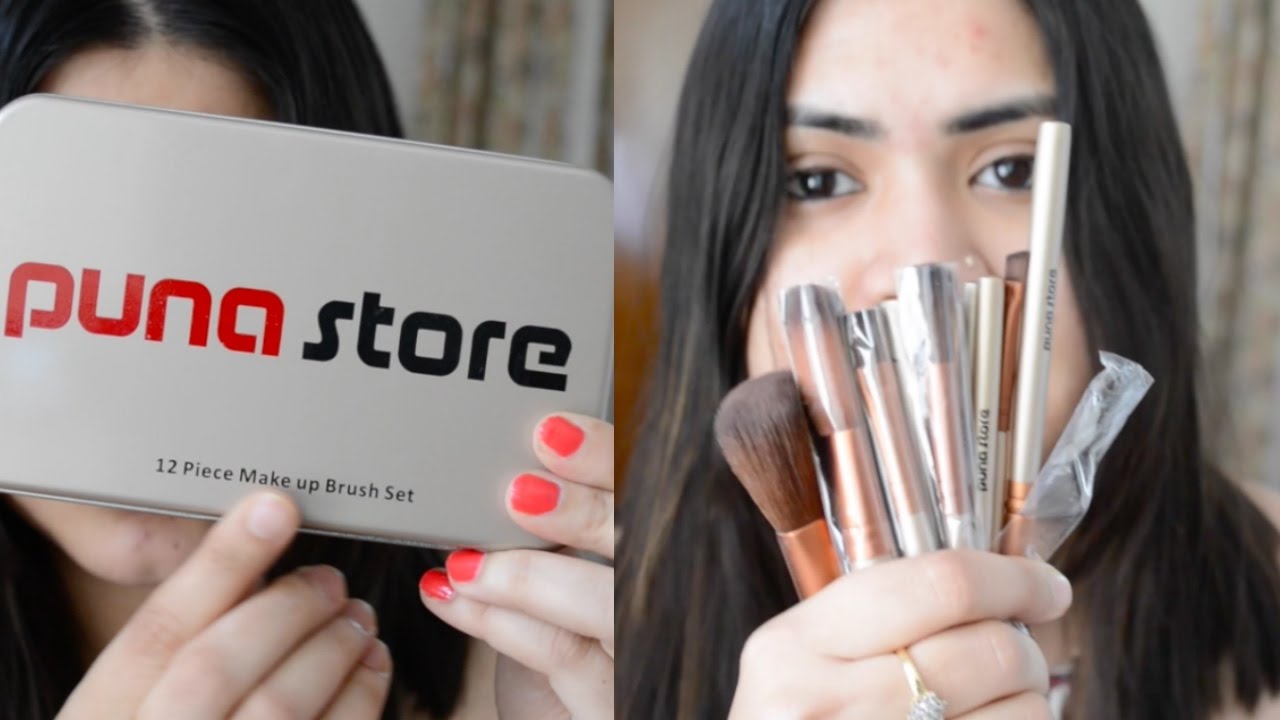 Affordable makeup brush set in India in Hindi Beginners guide Puna Store Brushes honest