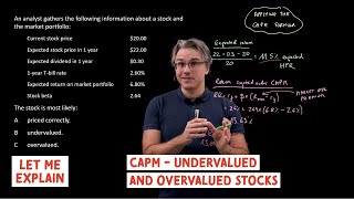 CAPM - undervalued and overvalued stocks (for the CFA Level 1 exam)