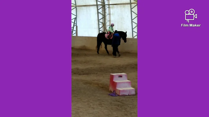 My daughter Sierra doing her first horse riding le...