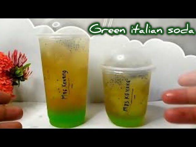 Cara membuat green italian soda || resep minuman kekinian ala cafe class=