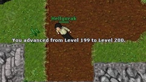 Tibia - level 2 to 200 (ALL SCREENSHOTS) Player "Hellgorak"