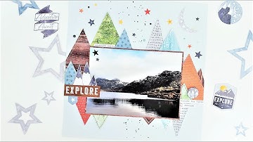 Explore 12x12 Scrapbook Layout – Cocoa Vanilla Studio Design Team